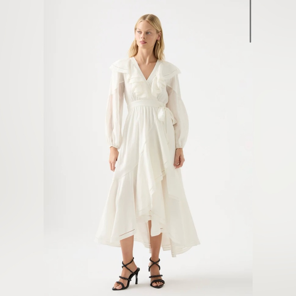 Aje Zoe Ruffle Wrap Midi Dress - NWT